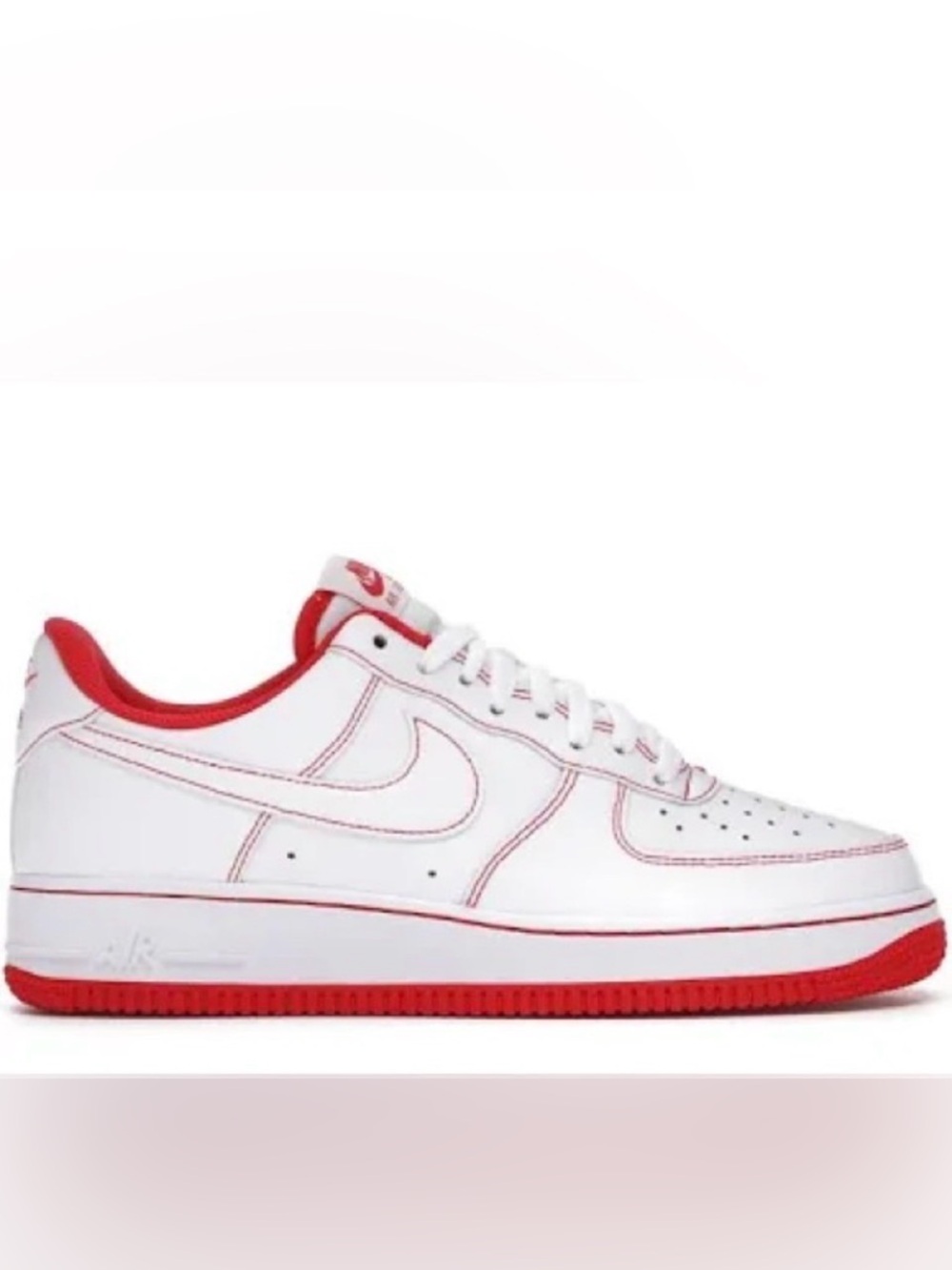 Youth Nike Air Force 1 Low '07 Contrast Stitch in University Red
